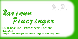 mariann pinczinger business card